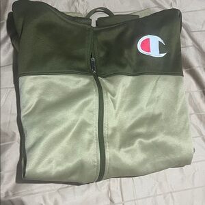 Champion Olive and Beige Zip-Up Jacket